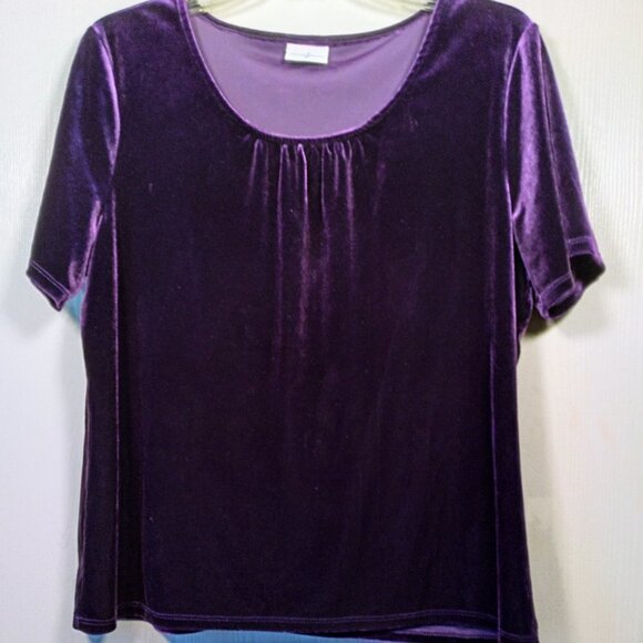 Jaclyn Smith Tops - Jaclyn Smith Purple Velveteen  Blouse